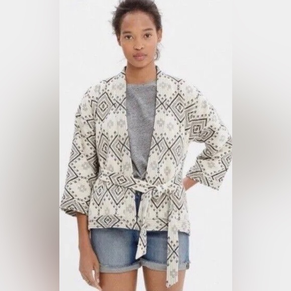 MADEWELL Arrowhead Jacquard Kimono Wrap Jacket - Medium - Picture 4 of 11